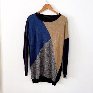 Tibi Women's Geometric Colorblock Long Sweater, Size Small